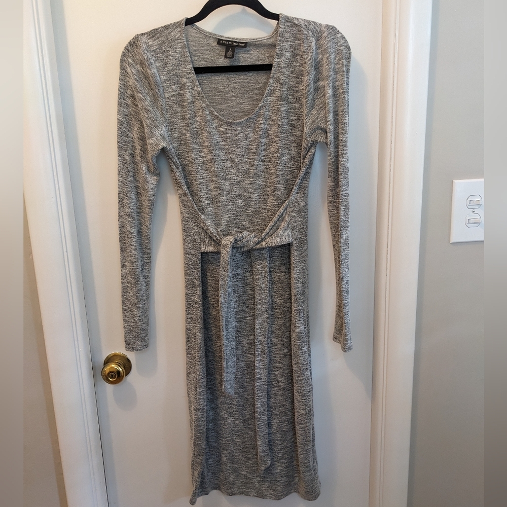A Pea in the Pod Gray Long Sleeve Maternity Dress